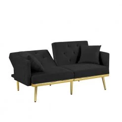 59 in.W Black Velvet Twin Size Sofa Bed by ATHMILE 14 59 in.W Black Velvet Twin Size Sofa Bed by ATHMILE -ATHMILE Sales Store black athmile sofa beds gz b2w20222245 fa 1000