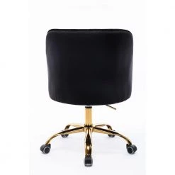 Black Velvet Upholstered Swivel Task Chair with Sloped Arm by ATHMILE -ATHMILE Sales Store black athmile task chairs gz b2w20221165 44 1000