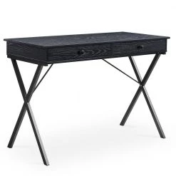 Black 43.2 in. Rectangle MDF Table Top 2-Drawers Writing Desk with Black Stoving Varnish Steel Frame by ATHMILE 14 Black 43.2 in. Rectangle MDF Table Top 2-Drawers Writing Desk with Black Stoving Varnish Steel Frame by ATHMILE -ATHMILE Sales Store black athmile writing desks gz w48735119 44 1000