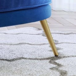 Blue Modern Velvet Upholstered Accent Barrel Armchair Chair for Living Room (Set of 1) by ATHMILE -ATHMILE Sales Store blue athmile accent chairs gz wf282421aac 44 1000