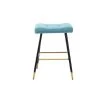 26.34 in. Blue Backless Metal Frame Bar Stool with Velvet Seat (Set of 1) by ATHMILE