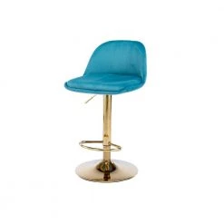 40.94 in. Low Back Blue Metal Frame Adjustable Bar Stool with Toweling fabric Seat (Set of 1) by ATHMILE -ATHMILE Sales Store blue athmile bar stools gz w39538760 fa 1000