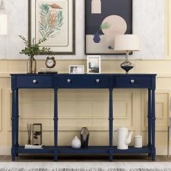 58 in. Blue Standard Rectangle Wood Console Table by ATHMILE 13 58 in. Blue Standard Rectangle Wood Console Table by ATHMILE -ATHMILE Sales Store blue athmile console tables ccwf212302aav 31 1000