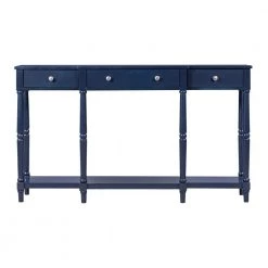 58 in. Blue Standard Rectangle Wood Console Table by ATHMILE