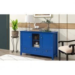 44.9 in. Blue Standard Rectangle Wood Console Table by ATHMILE -ATHMILE Sales Store blue athmile console tables ddwf289495aav 31 1000