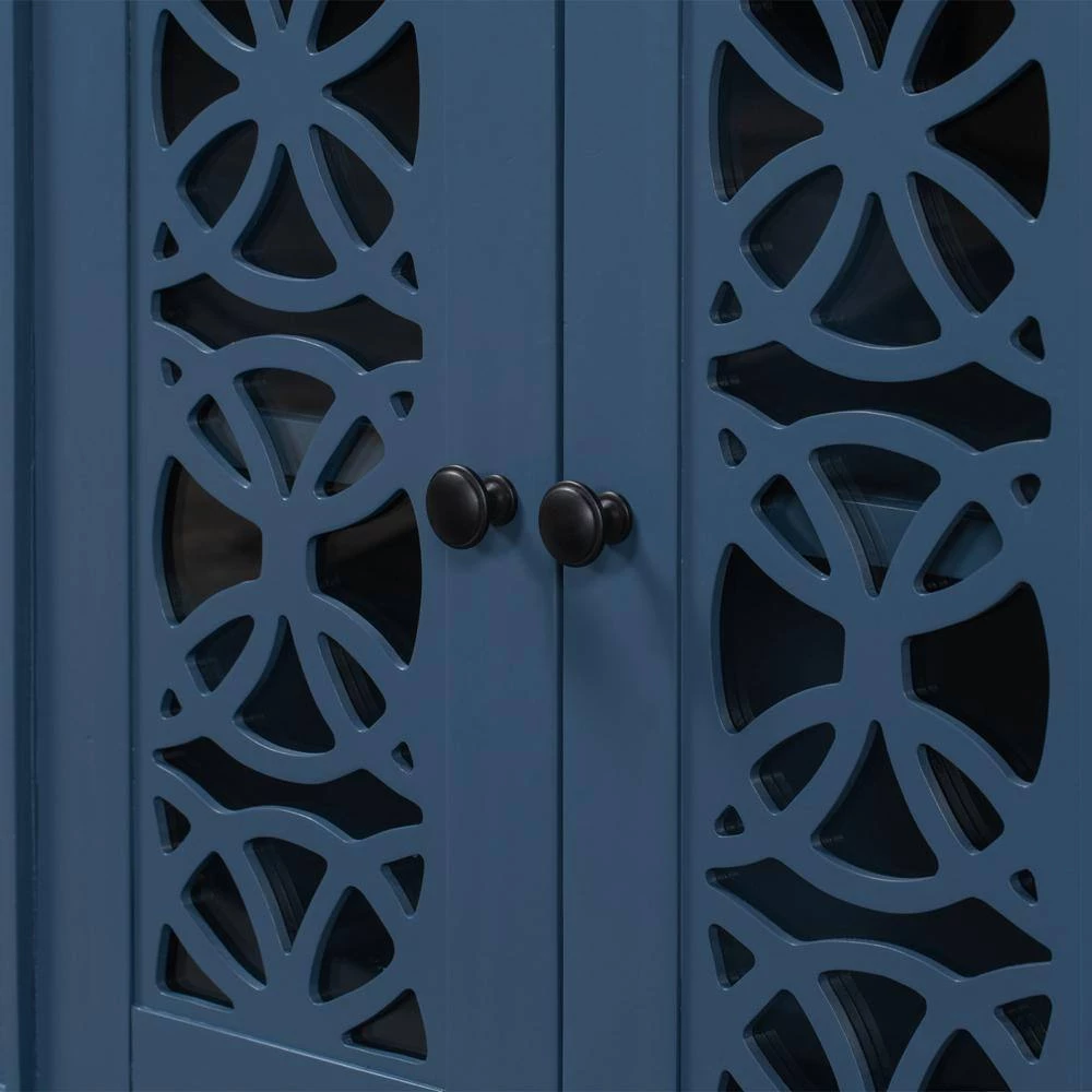 30.3 in. Blue Standard Rectangle Wood Console Table by ATHMILE 5 30.3 in. Blue Standard Rectangle Wood Console Table by ATHMILE - Image 5