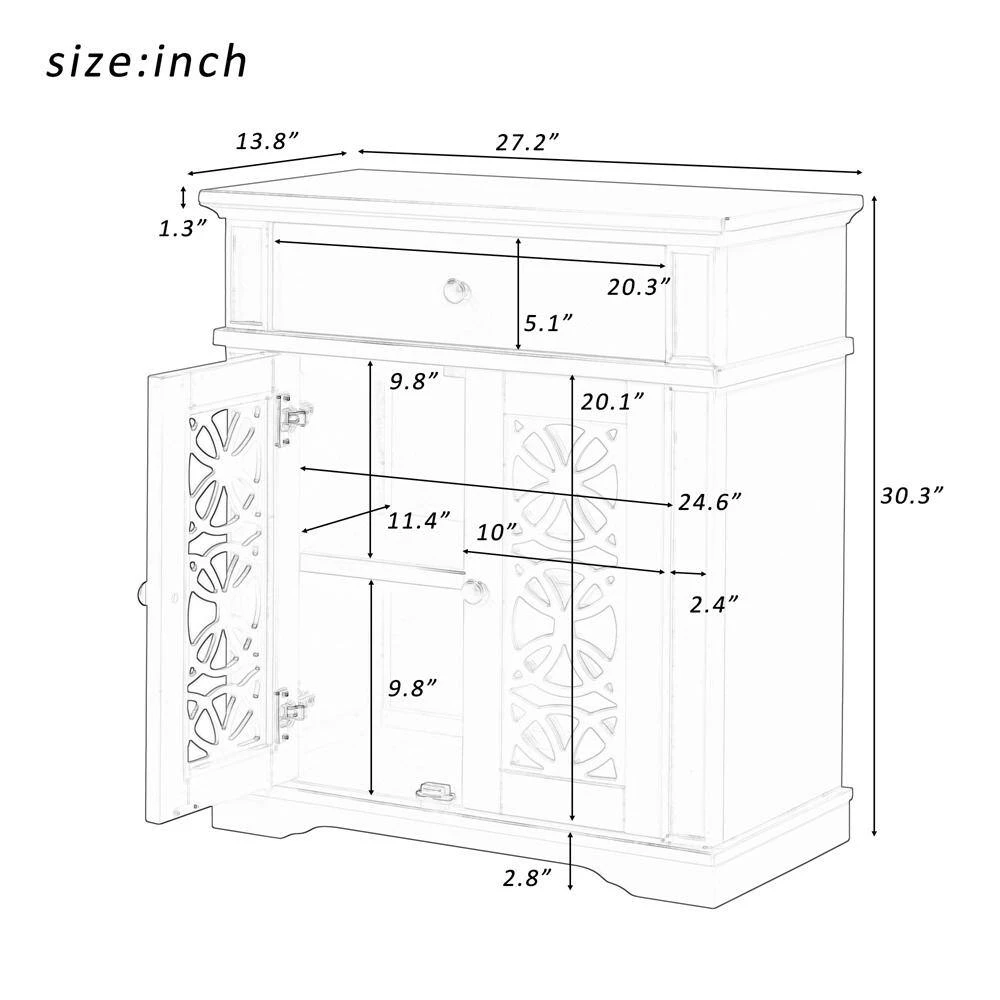 30.3 in. Blue Standard Rectangle Wood Console Table by ATHMILE 6 30.3 in. Blue Standard Rectangle Wood Console Table by ATHMILE - Image 6
