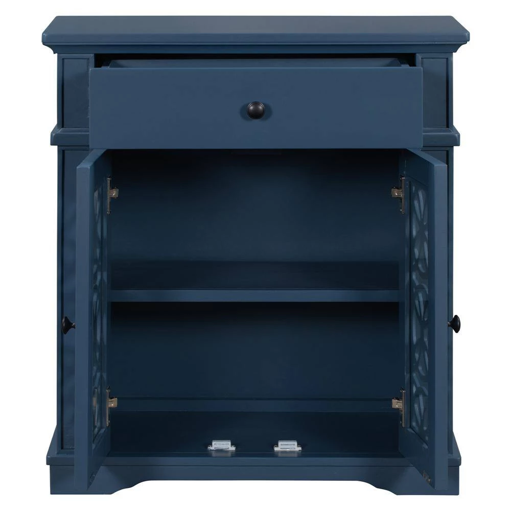 30.3 in. Blue Standard Rectangle Wood Console Table by ATHMILE 3 30.3 in. Blue Standard Rectangle Wood Console Table by ATHMILE - Image 3