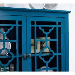 35.43 in. Teal Blue Standard Rectangle Wood Console Table by ATHMILE -ATHMILE Sales Store blue athmile console tables dsw96539591 1f 1000