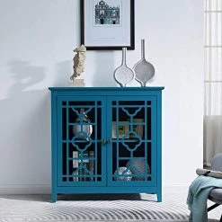 35.43 in. Teal Blue Standard Rectangle Wood Console Table by ATHMILE -ATHMILE Sales Store blue athmile console tables dsw96539591 31 1000