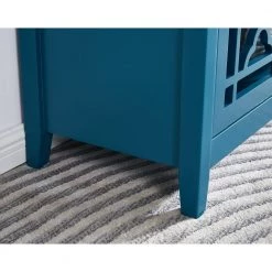 35.43 in. Teal Blue Standard Rectangle Wood Console Table by ATHMILE -ATHMILE Sales Store blue athmile console tables dsw96539591 44 1000