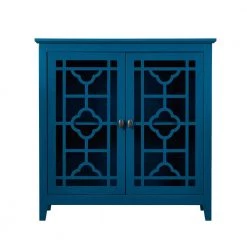 35.43 in. Teal Blue Standard Rectangle Wood Console Table by ATHMILE