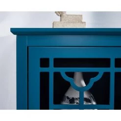 35.43 in. Teal Blue Standard Rectangle Wood Console Table by ATHMILE -ATHMILE Sales Store blue athmile console tables dsw96539591 fa 1000