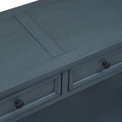 63 in. Blue Standard Rectangle Wood Console Table by ATHMILE -ATHMILE Sales Store blue athmile console tables dswf287219aam 44 1000