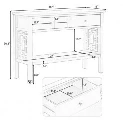 15 in. Blue Standard Rectangle Wood Console Table by ATHMILE 11 15 in. Blue Standard Rectangle Wood Console Table by ATHMILE -ATHMILE Sales Store blue athmile console tables dswf289087aav 1f 1000