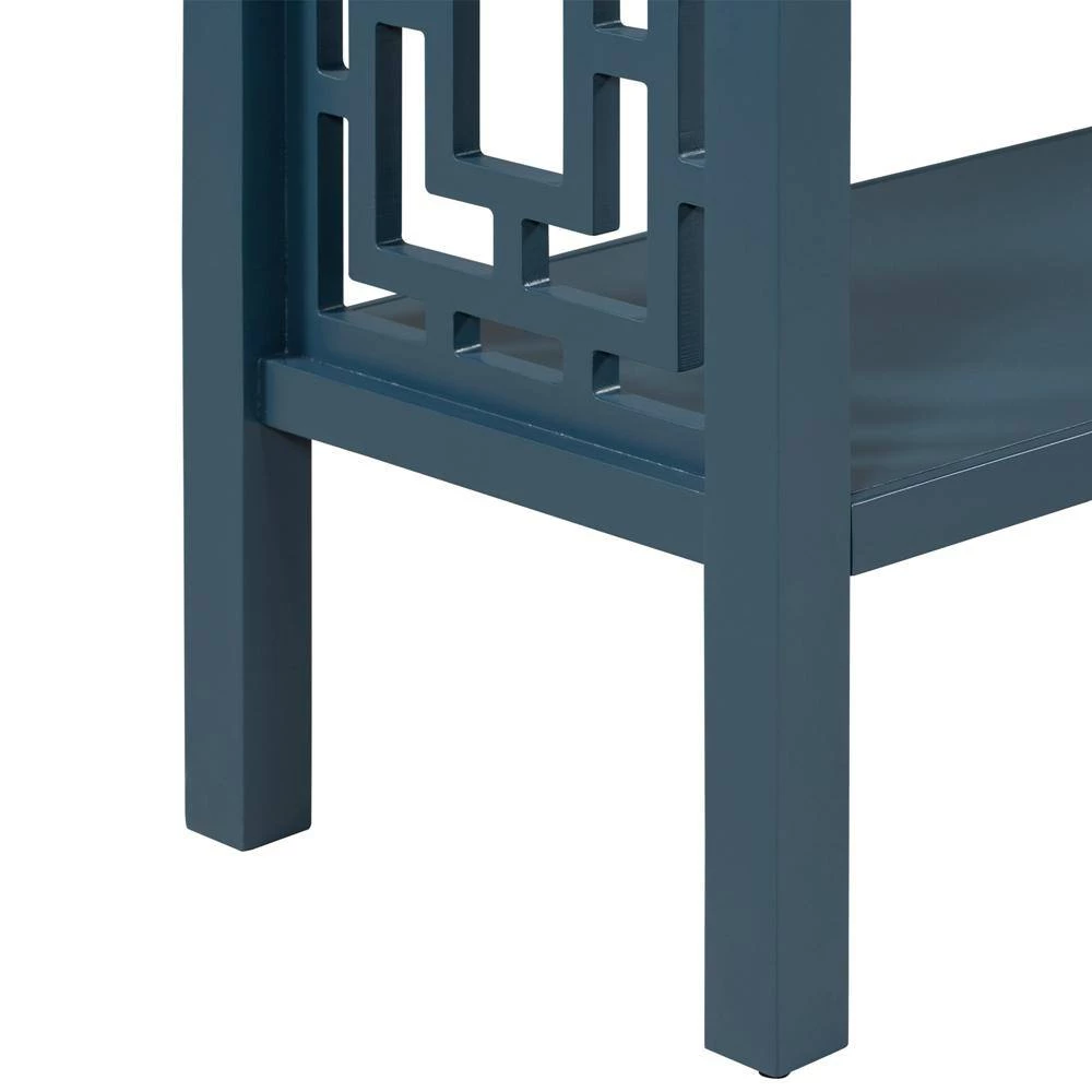15 in. Blue Standard Rectangle Wood Console Table by ATHMILE 6 15 in. Blue Standard Rectangle Wood Console Table by ATHMILE - Image 6