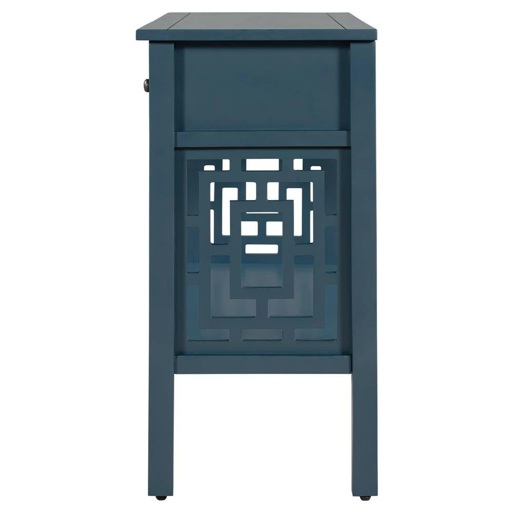 15 in. Blue Standard Rectangle Wood Console Table by ATHMILE 4 15 in. Blue Standard Rectangle Wood Console Table by ATHMILE - Image 4