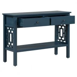 15 in. Blue Standard Rectangle Wood Console Table by ATHMILE