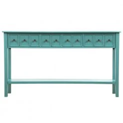 60.03 in. W Blue Standard Rectangle Wood Console Table by ATHMILE