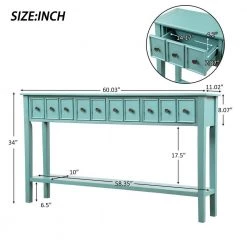 60.03 in. W Blue Standard Rectangle Wood Console Table by ATHMILE -ATHMILE Sales Store blue athmile console tables gz b2w20221371 c3 1000