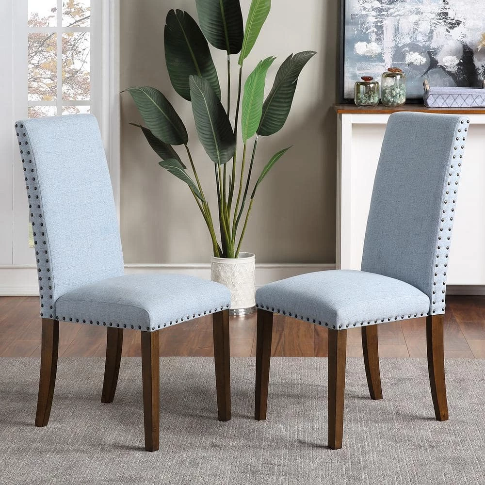 Blue Upholstered Dining Chairs (Set of 2) by ATHMILE 9 Blue Upholstered Dining Chairs (Set of 2) by ATHMILE - Image 9
