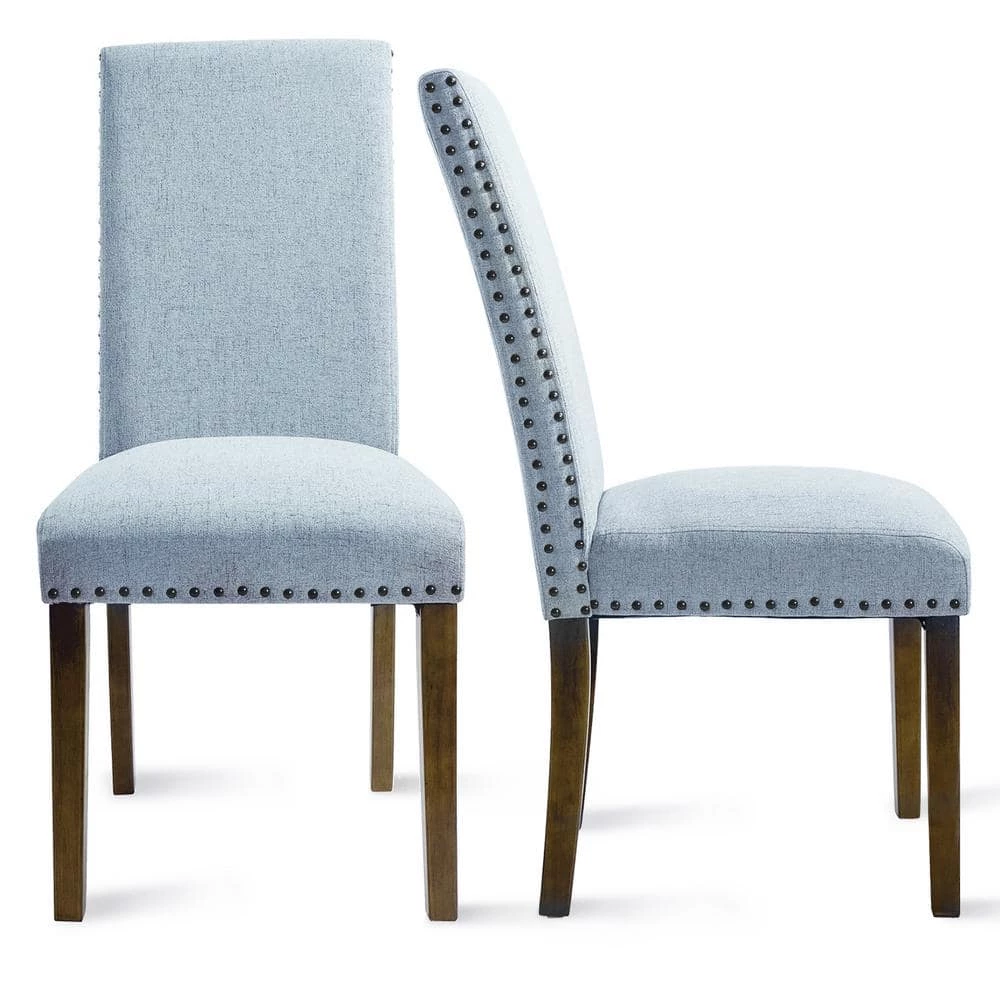 Blue Upholstered Dining Chairs (Set of 2) by ATHMILE 1 Blue Upholstered Dining Chairs (Set of 2) by ATHMILE