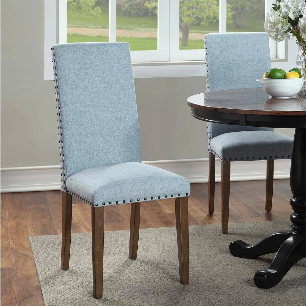 Blue Upholstered Dining Chairs (Set of 2) by ATHMILE 8 Blue Upholstered Dining Chairs (Set of 2) by ATHMILE - Image 8