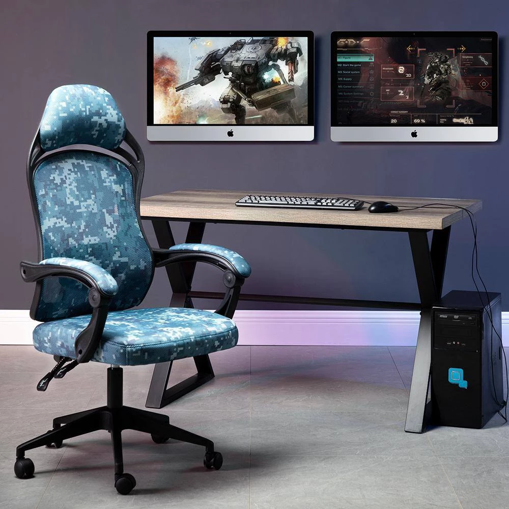 Blue Swivel Gaming Chair with Adjustable Height by ATHMILE 7 Blue Swivel Gaming Chair with Adjustable Height by ATHMILE - Image 7