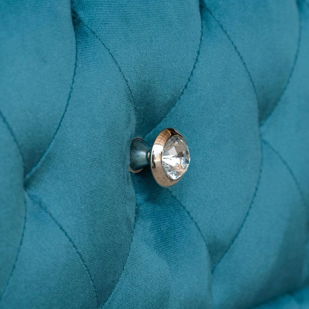 2-Drawer Upholstered Wooden Blue Nightstand (20 in. L x 16 in. W x 23.6 in. H) by ATHMILE 6 2-Drawer Upholstered Wooden Blue Nightstand (20 in. L x 16 in. W x 23.6 in. H) by ATHMILE - Image 6