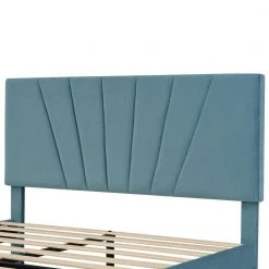 Blue Queen Size Storage Bed Velvet Upholstered Platform Bed with a Big Drawer by ATHMILE 13 Blue Queen Size Storage Bed Velvet Upholstered Platform Bed with a Big Drawer by ATHMILE -ATHMILE Sales Store blue athmile platform beds gz wf199385aac 1f 1000