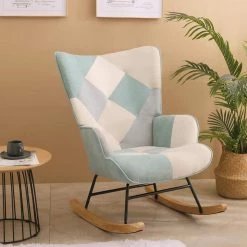 Blue Polyester Rocking Chair by ATHMILE -ATHMILE Sales Store blue athmile rockers gliders ottomans ddw109543644 31 1000