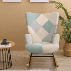 Blue Polyester Rocking Chair by ATHMILE -ATHMILE Sales Store blue athmile rockers gliders ottomans ddw109543644 44 1000