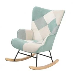 Blue Fabric Rocking Chair (Set of 1) by ATHMILE 14 Blue Fabric Rocking Chair (Set of 1) by ATHMILE -ATHMILE Sales Store blue athmile rockers gliders ottomans gz b2w20221218 fa 1000