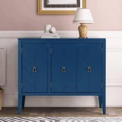 Blue Sideboard with Adjustable Shelf by ATHMILE 12 Blue Sideboard with Adjustable Shelf by ATHMILE -ATHMILE Sales Store blue athmile sideboards buffet tables gzx b2w20221329 4f 1000