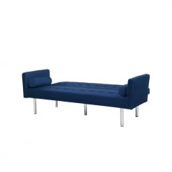 Blue 68 in. Velvet Square Arm Twin Size Sleeper Sofa by ATHMILE 17 Blue 68 in. Velvet Square Arm Twin Size Sleeper Sofa by ATHMILE -ATHMILE Sales Store blue athmile sofa beds gz w22336750 1f 1000