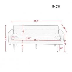 Blue 68 in. Velvet Square Arm Twin Size Sleeper Sofa by ATHMILE 16 Blue 68 in. Velvet Square Arm Twin Size Sleeper Sofa by ATHMILE -ATHMILE Sales Store blue athmile sofa beds gz w22336750 4f 1000