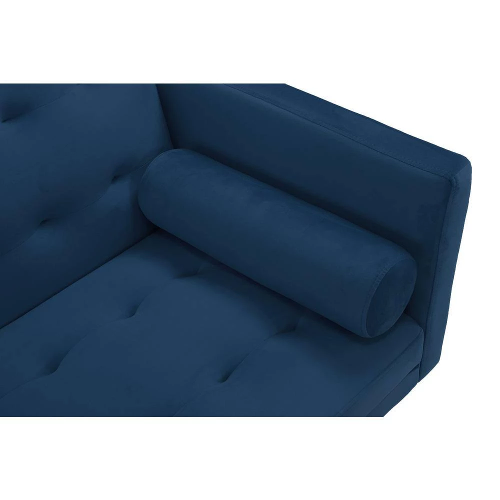 Blue 68 in. Velvet Square Arm Twin Size Sleeper Sofa by ATHMILE 9 Blue 68 in. Velvet Square Arm Twin Size Sleeper Sofa by ATHMILE - Image 9