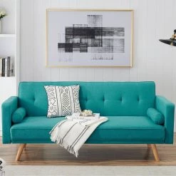 81.90 in. W Round Arm Linen Straight Folding Sofa in Blue by ATHMILE 13 81.90 in. W Round Arm Linen Straight Folding Sofa in Blue by ATHMILE -ATHMILE Sales Store blue athmile sofas couches dsk90441021 31 1000