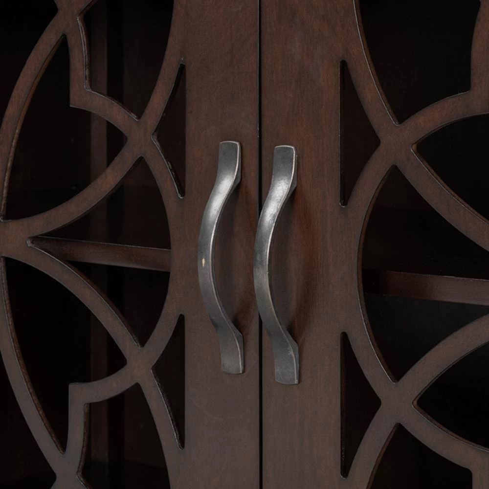 Brown Wood Accent Buffet Sideboard Storage Cabinet with Doors and Adjustable Shelf by ATHMILE 5 Brown Wood Accent Buffet Sideboard Storage Cabinet with Doors and Adjustable Shelf by ATHMILE - Image 5