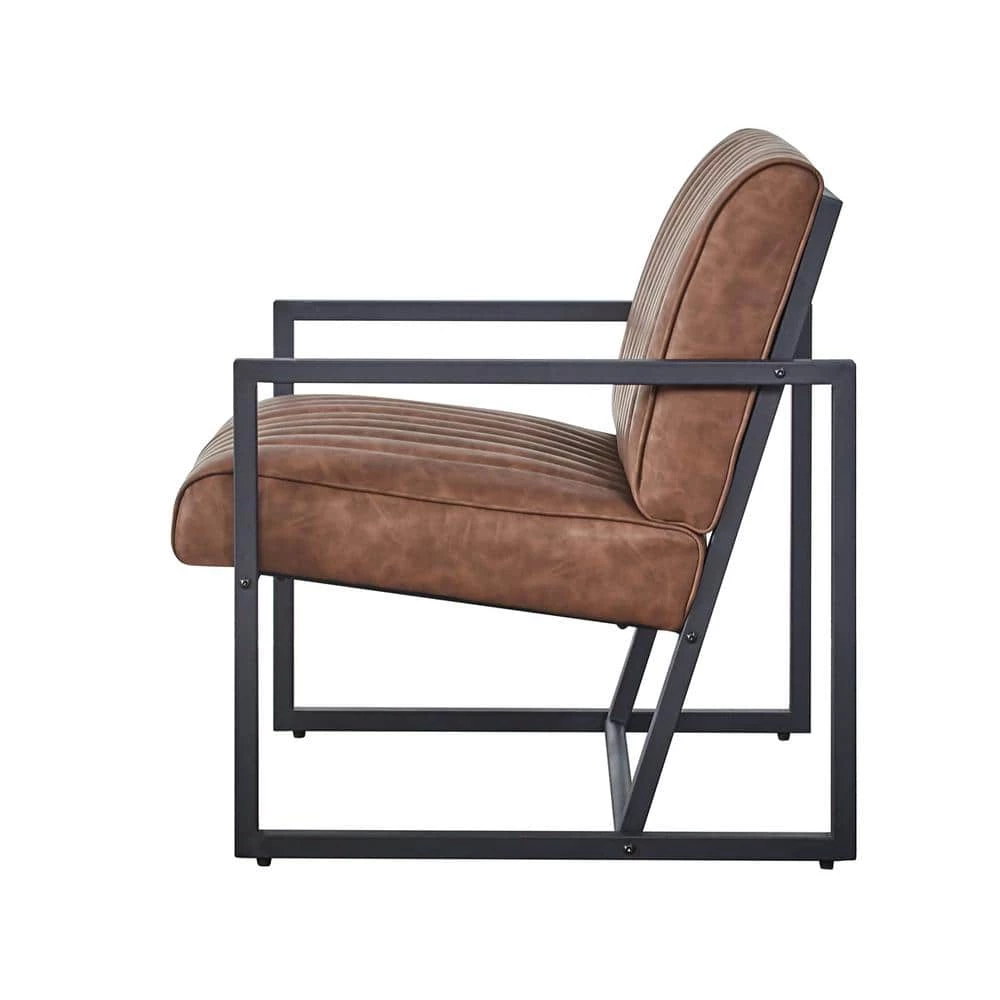 Brown Leather Leisure Chair by ATHMILE 1 Brown Leather Leisure Chair by ATHMILE