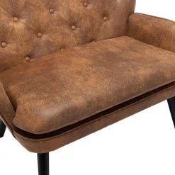 Brown Polyester Accent Arm Chair (Set of 1) by ATHMILE -ATHMILE Sales Store brown athmile accent chairs gz b2w20222081 4f 1000