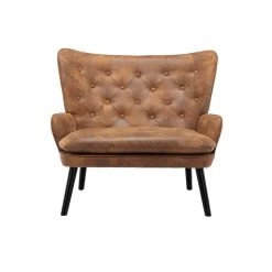 Brown Polyester Accent Arm Chair (Set of 1) by ATHMILE