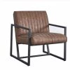 Brown Modern Design High Quality PU with Steel Frame Armchair (Set of 1) by ATHMILE