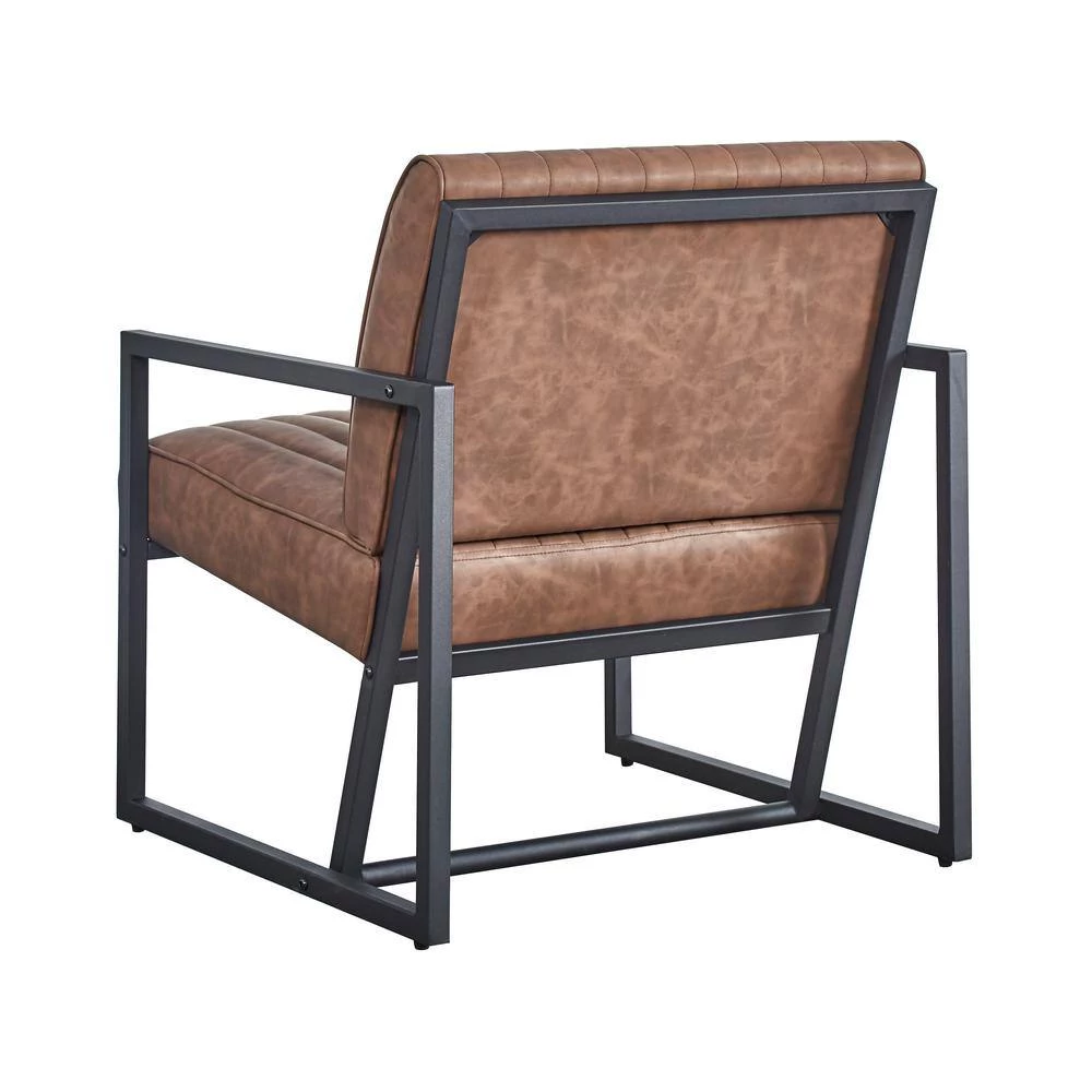 Brown Modern Design High Quality PU with Steel Frame Armchair (Set of 1) by ATHMILE 7 Brown Modern Design High Quality PU with Steel Frame Armchair (Set of 1) by ATHMILE - Image 7