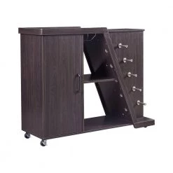 Espresso Island Cart with Adjustable Shelf and 5-Wine Holders by ATHMILE -ATHMILE Sales Store brown athmile bar carts gz b2w20221428 44 1000