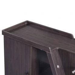 Espresso Island Cart with Adjustable Shelf and 5-Wine Holders by ATHMILE -ATHMILE Sales Store brown athmile bar carts gz b2w20221428 76 1000