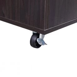 Espresso Island Cart with Adjustable Shelf and 5-Wine Holders by ATHMILE -ATHMILE Sales Store brown athmile bar carts gz b2w20221428 fa 1000