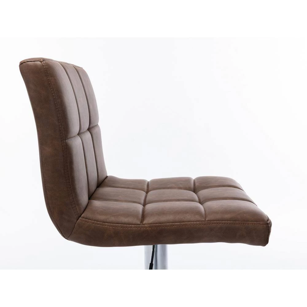 21.85 in. H Brown PU Bar Stool (Set of 2) by ATHMILE 3 21.85 in. H Brown PU Bar Stool (Set of 2) by ATHMILE - Image 3