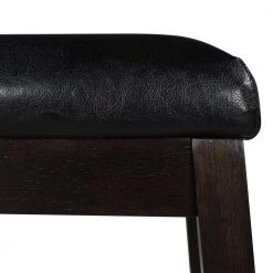 24.3 in. Brown Finish Counter Height Wood Upholstered Stools (Set of 4) by ATHMILE -ATHMILE Sales Store brown athmile bar stools gz b2mox000003 44 1000