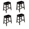 24.3 in. Brown Finish Counter Height Wood Upholstered Stools (Set of 4) by ATHMILE